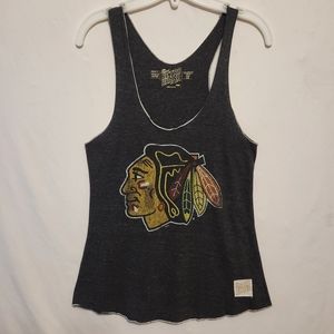 Chicago Blackhawks Heather Gray Racerback Tank Top